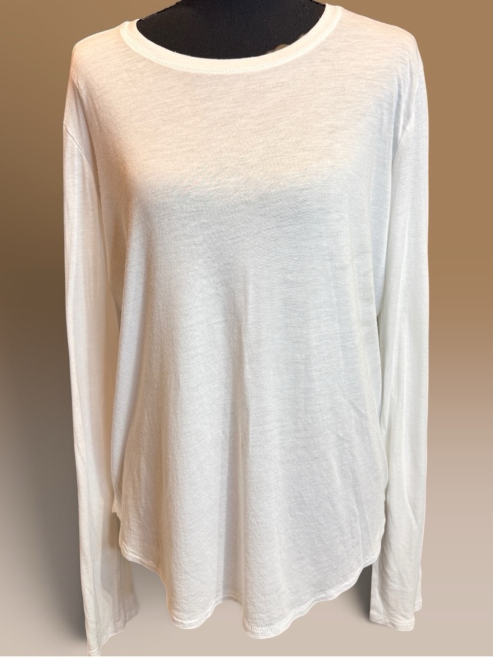 Vince White Long-Sleeve Crewneck Tee